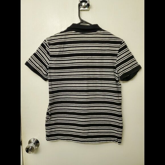Coral Beach Black and White Striped Golf Shirt (s) - Picture 3 of 3
